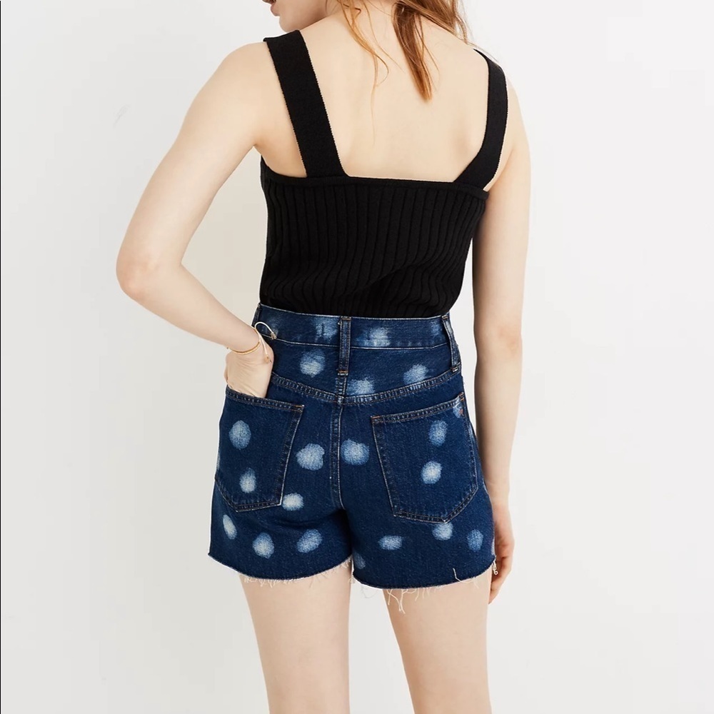 Madewell NWT The Perfect Vintage Jean Short: Polka Dot Edition Size 26 Highrise - Picture 3 of 16